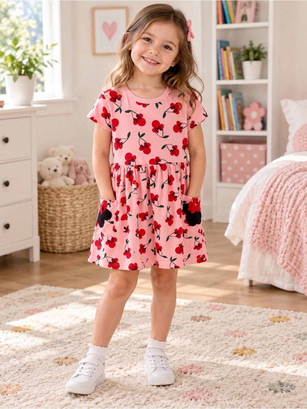 Hanna Andersson Pink Cherry Pocket Dress